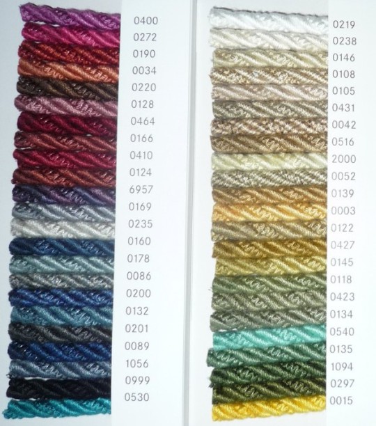 PG Möbelposamenten-Farbkarte