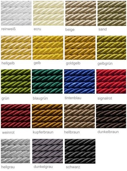 Farben WS-Kordeln